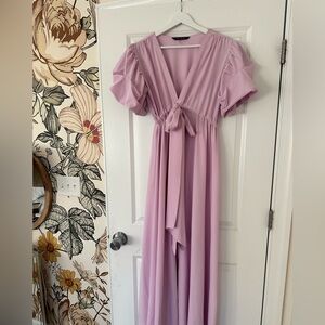 Lavender V-Neck Maxi Dress